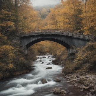 Prompt: A bridge over a rushing river