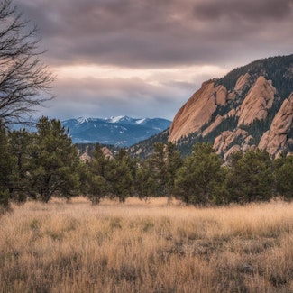 Prompt: The flatiron mountains in Boulder Colorado