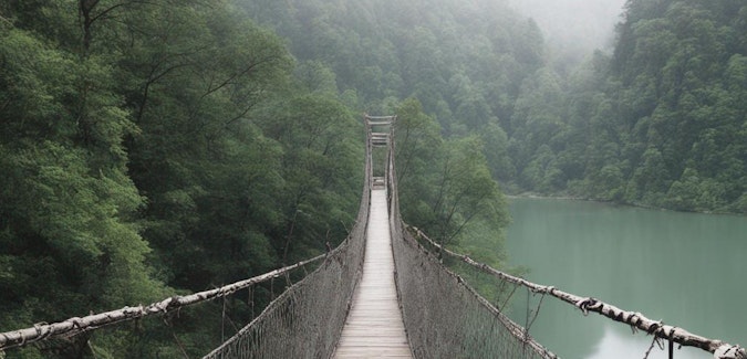 Prompt: A suspension bridge