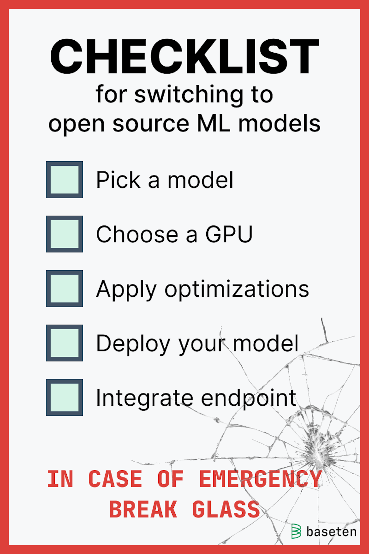 Checklist for switching to open source ML models