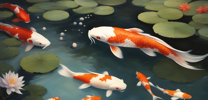 Koi fish generated by Stable Diffusion XL