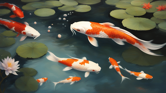 Koi fish generated by Stable Diffusion XL