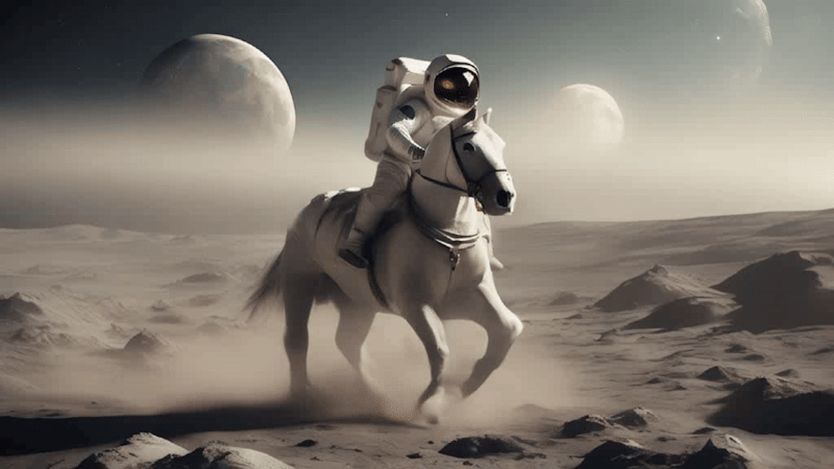 Astronaut riding a horse generated by SDXL + Stable Video Diffusion