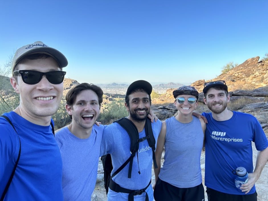 Team hiking in Phoenix