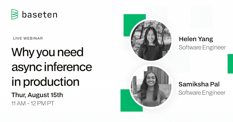 Webinar card for "Why you need async inference in production"