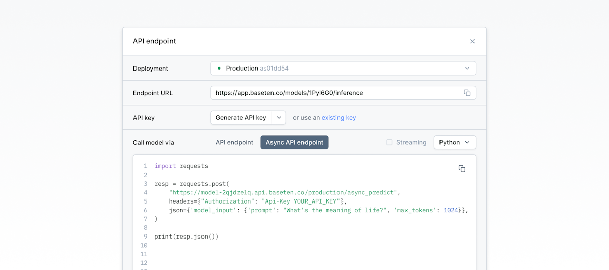 Async API endpoint