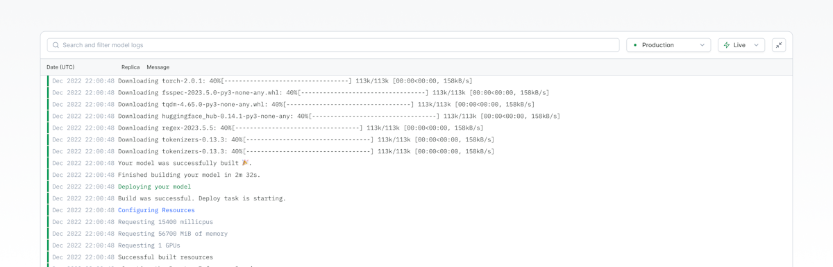 Full screen logs view