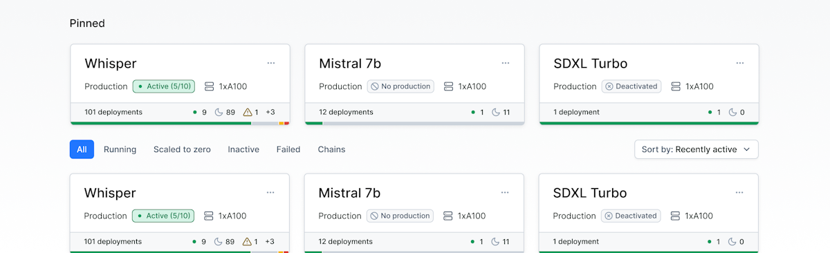 Filter and sort models on the overview page