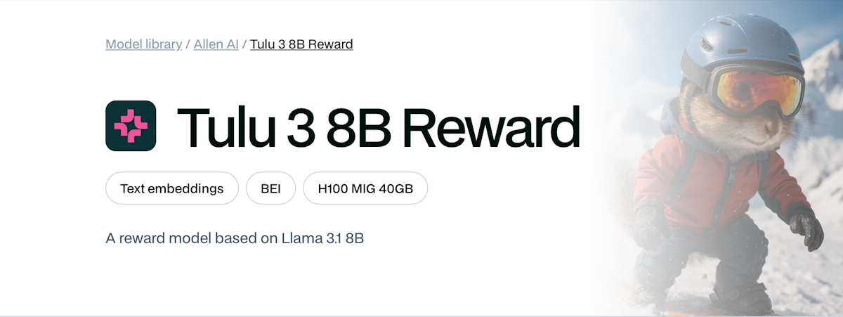The best reward model: AllanAI Llama 3.1 Tulu 3 8B Reward
