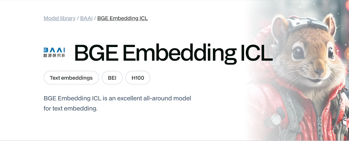 The best all-around embedding model: BAAI bge-en-icl