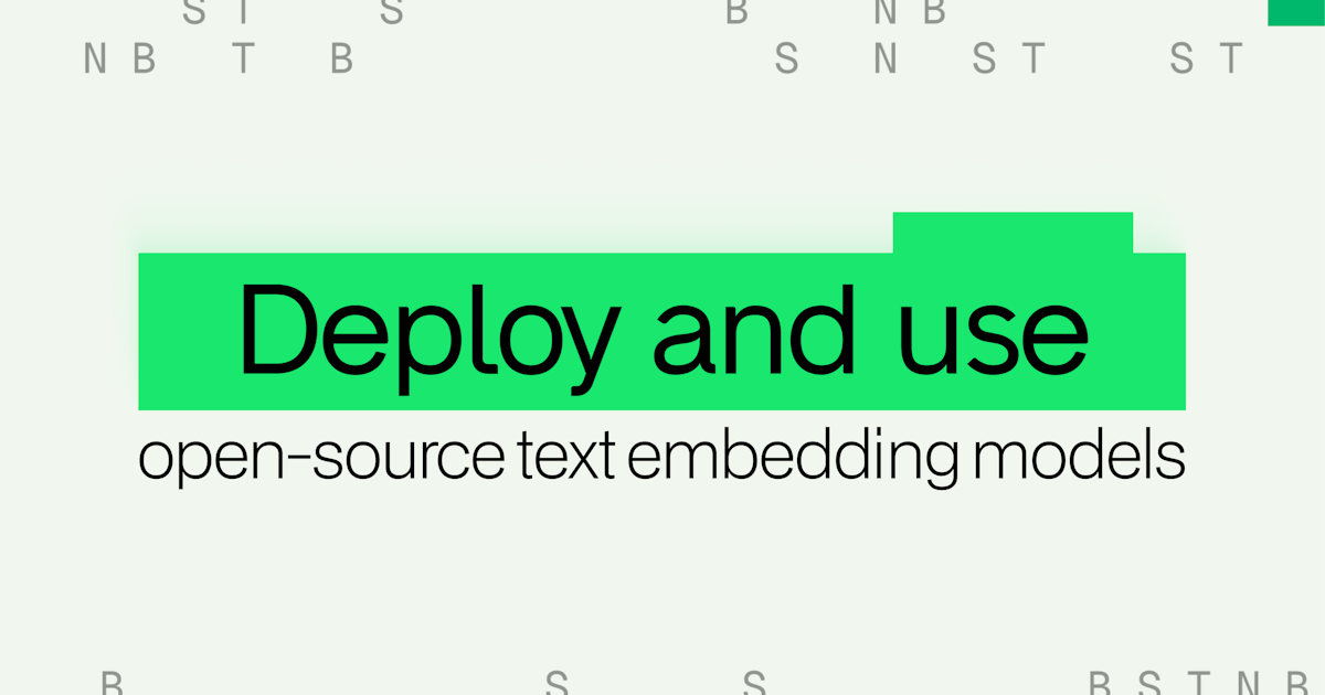 Deployment and inference for open source text embedding models