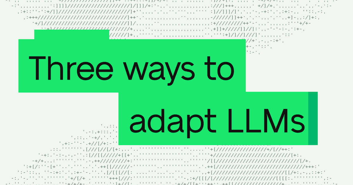 Three techniques to adapt LLMs for any use case