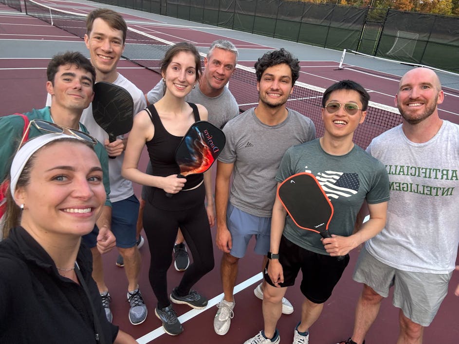 Team playing pickleball