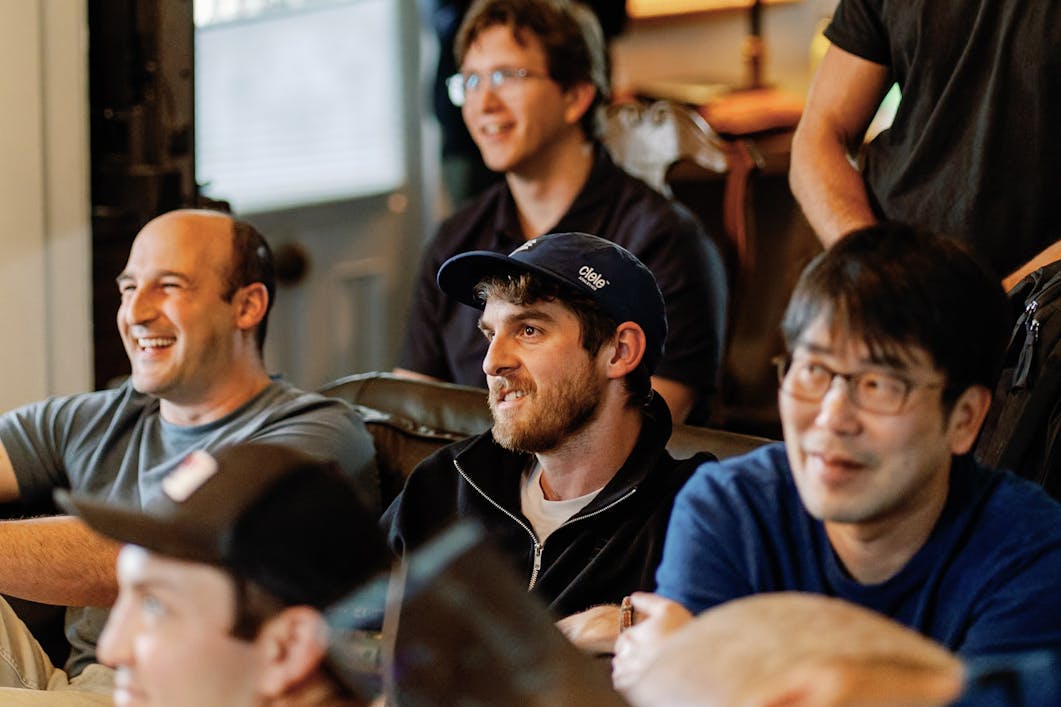 Team watching Hackathon presentations