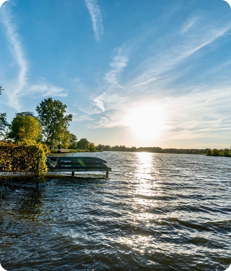 Photo of lake and sunrise