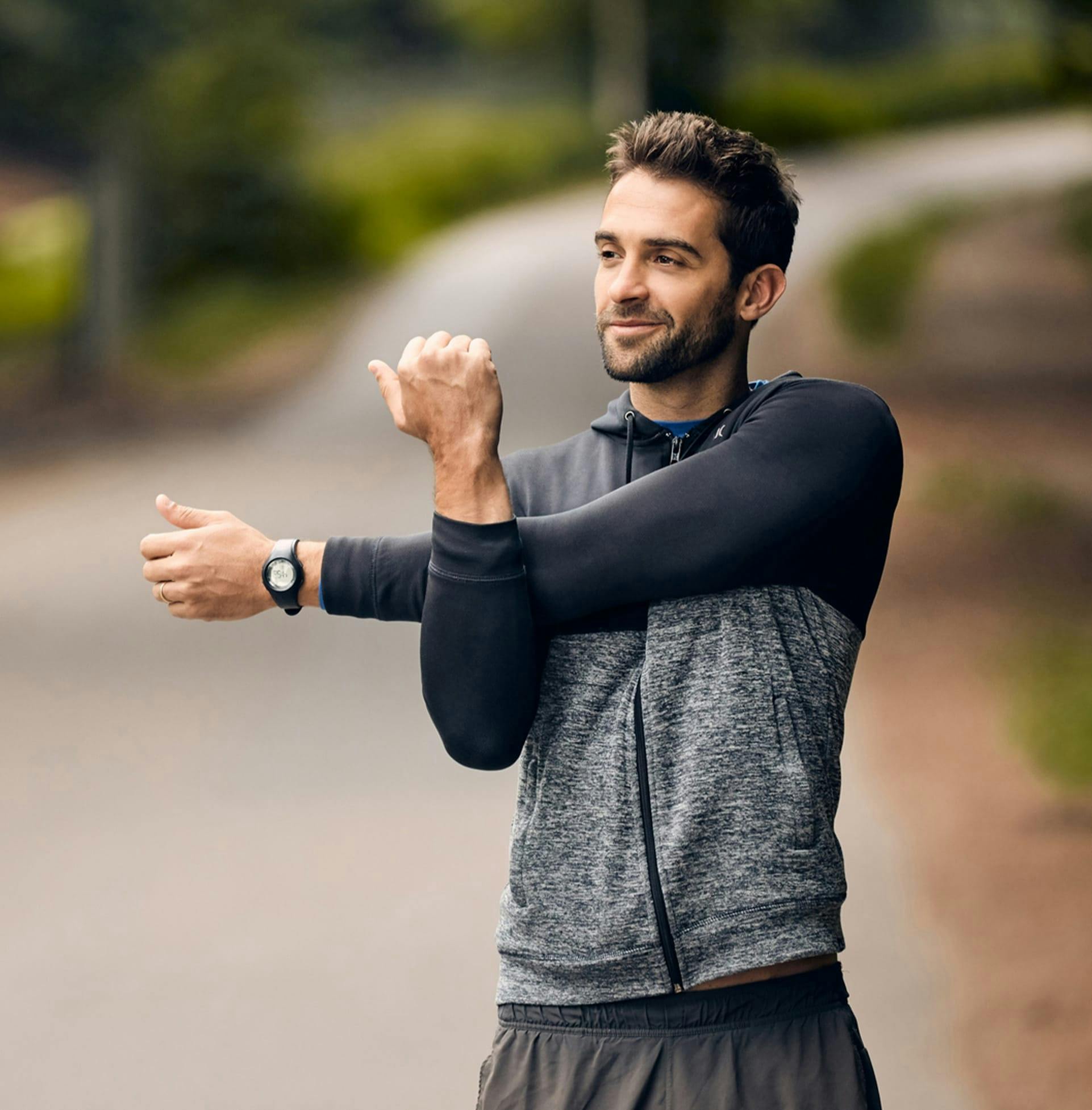 Man stretching before a run