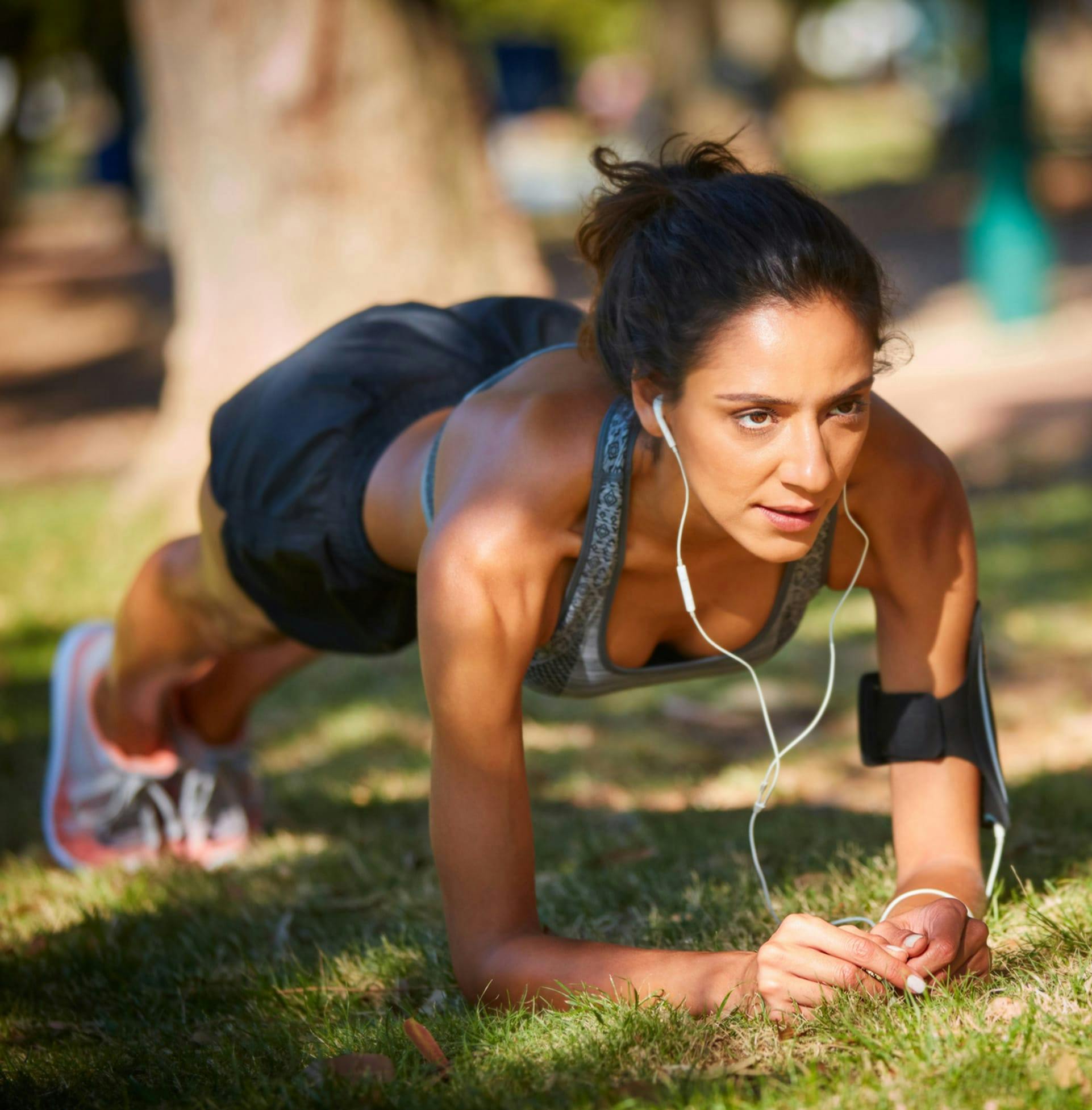 Woman working out at the park