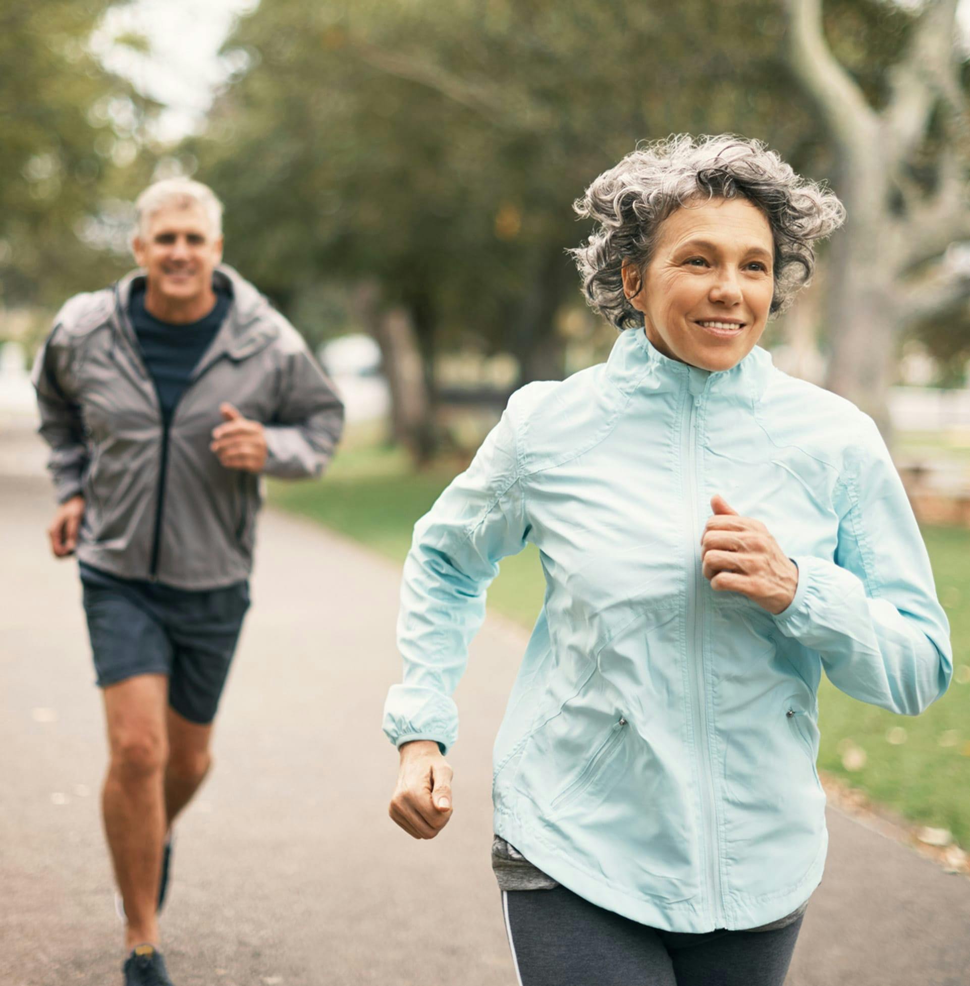 Couple jogging at the park