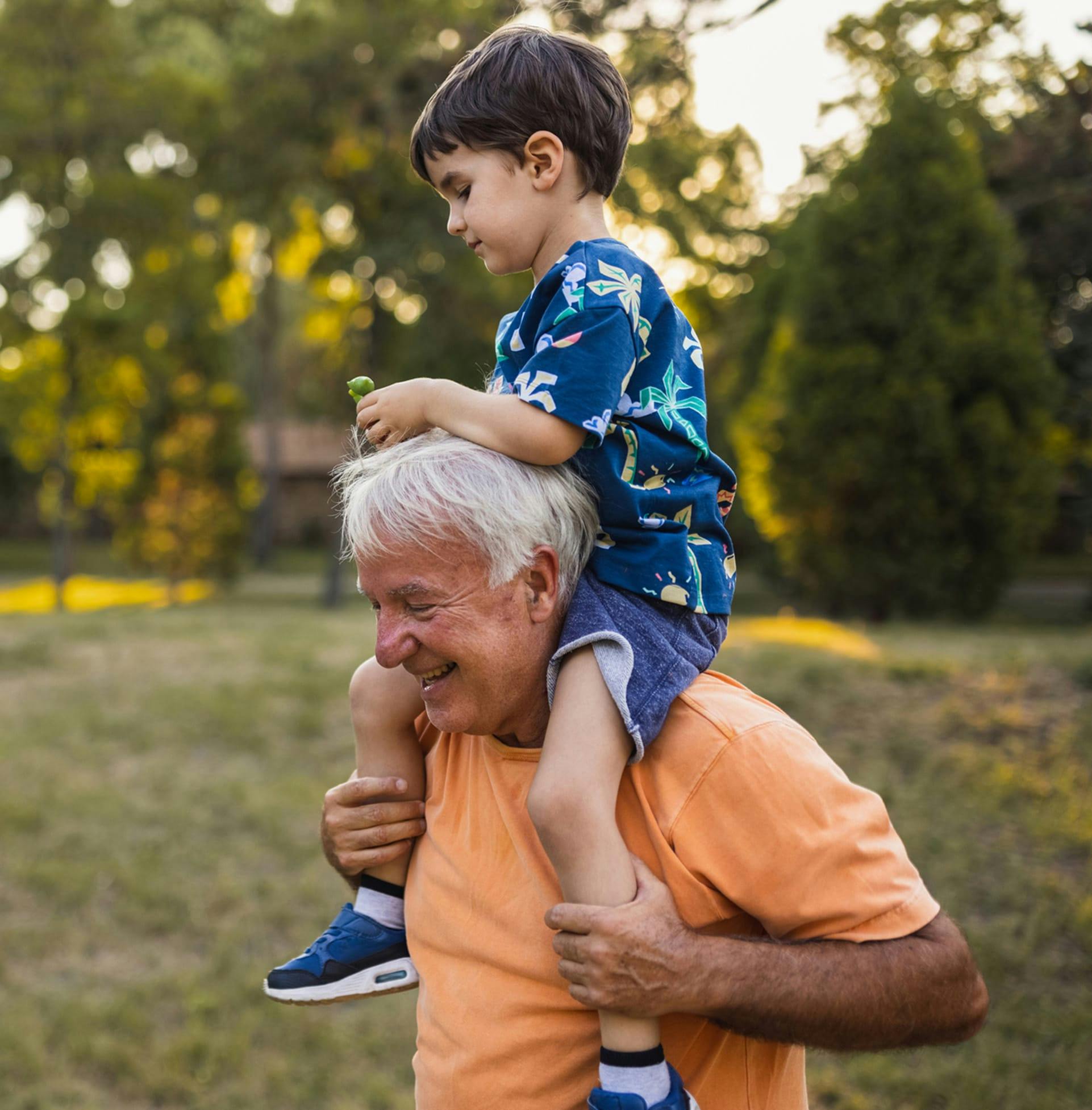 Grandpa holding Grandchild
