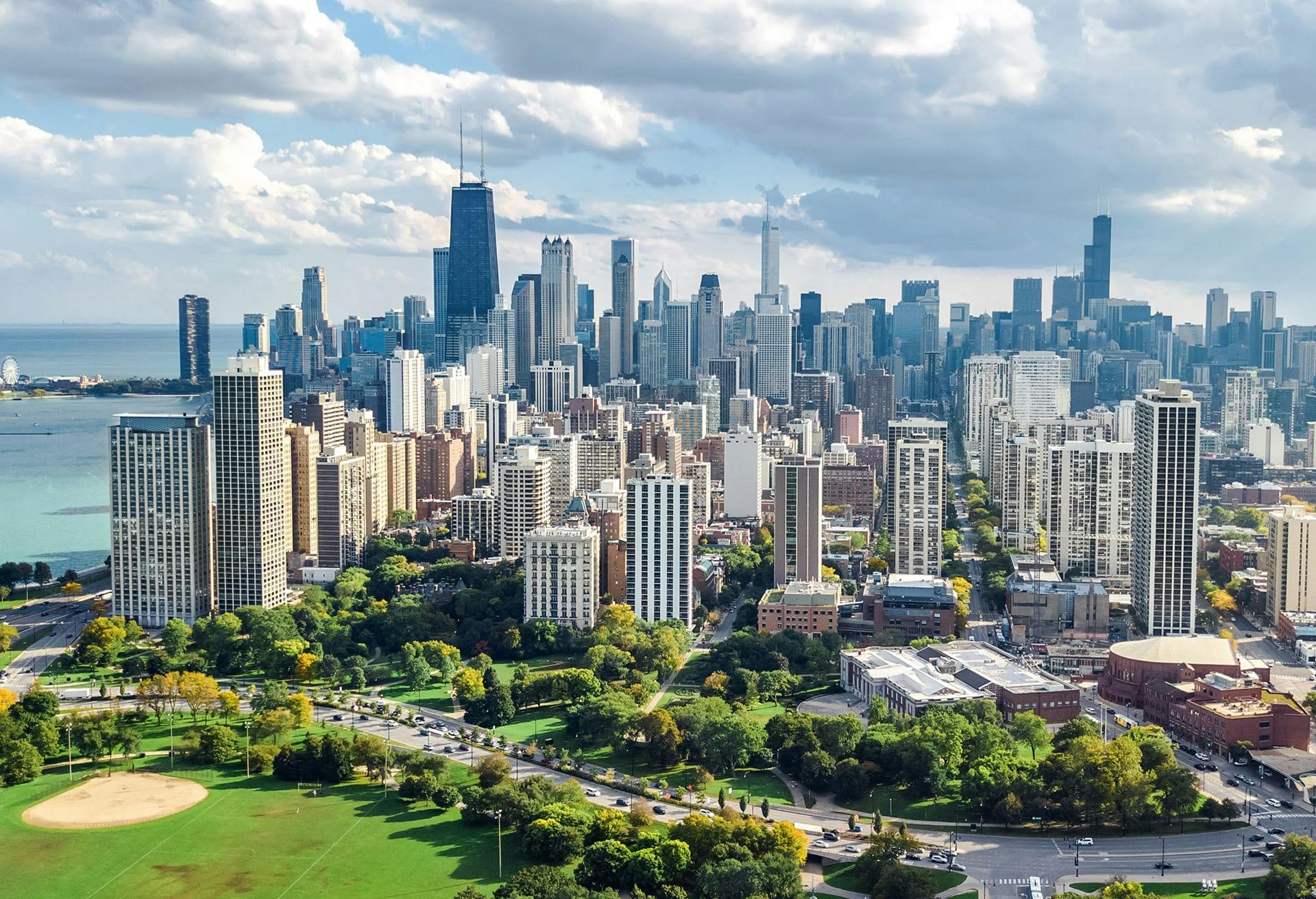 beautiful view of city with clouds