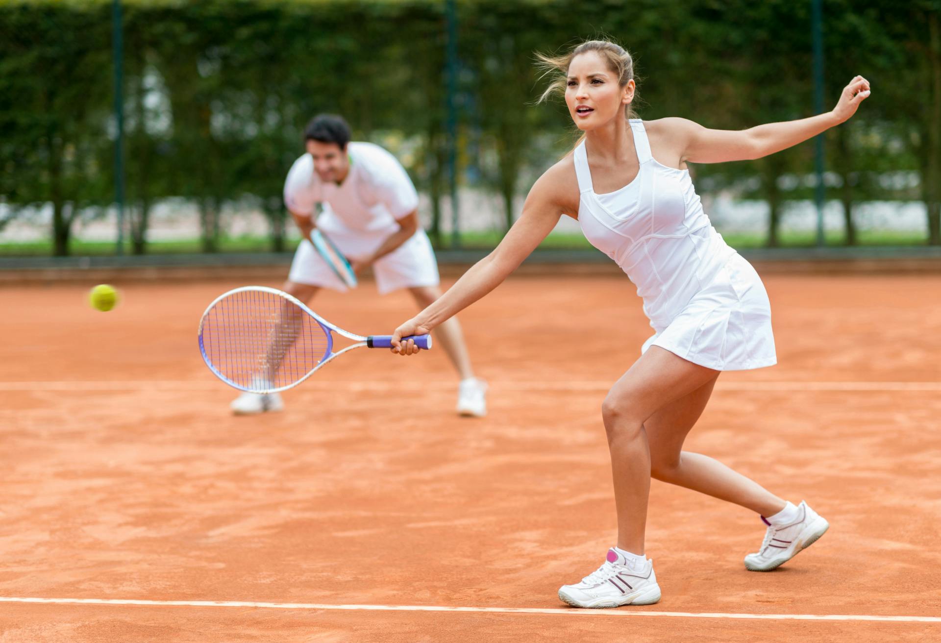 Woman playing tennis