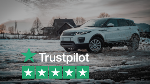 Range Rover In Snow With Trustpilot Logo