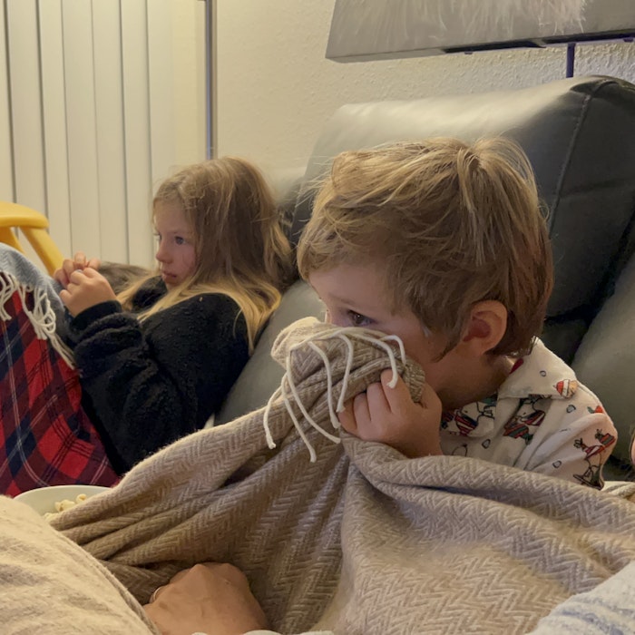 Img: couch, adult, female, person, woman, blanket, boy, child, male, girl