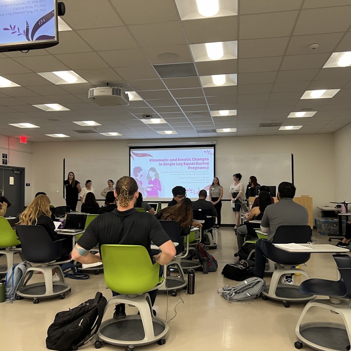 Img: indoors, adult, female, person, woman, backpack, people, chair, shoe, man