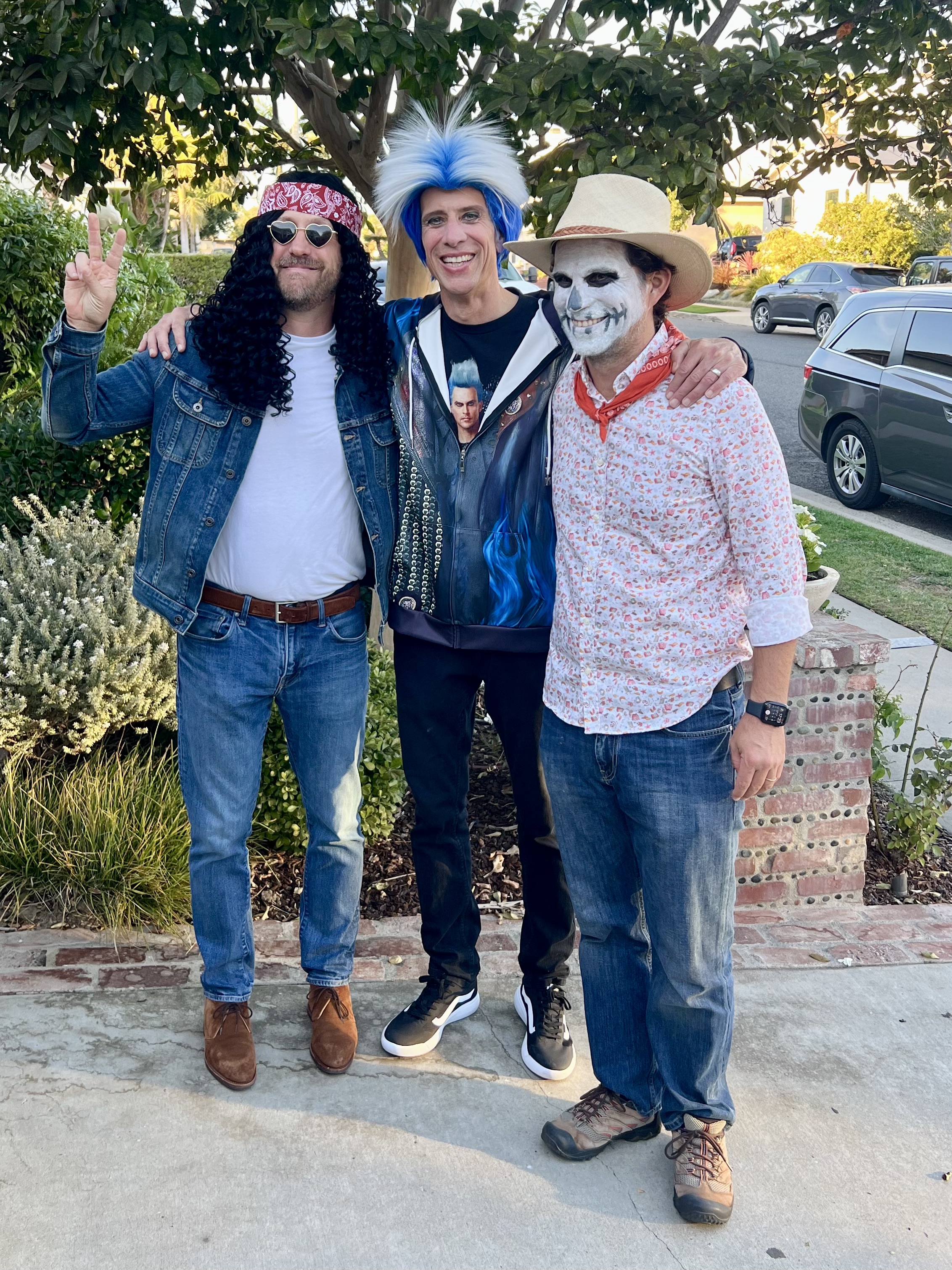 Img: pants, jeans, costume, person, belt, adult, male, man, car, glasses