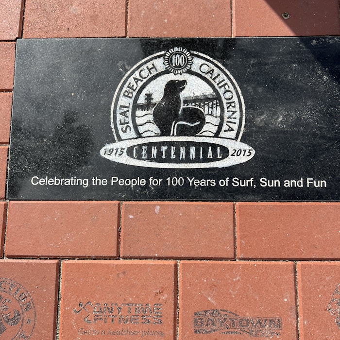 Img: brick, path, walkway, plaque, logo, floor