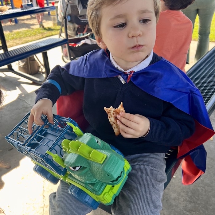 Img: person, photography, portrait, boy, child, male, pants, lunch, pizza, finger