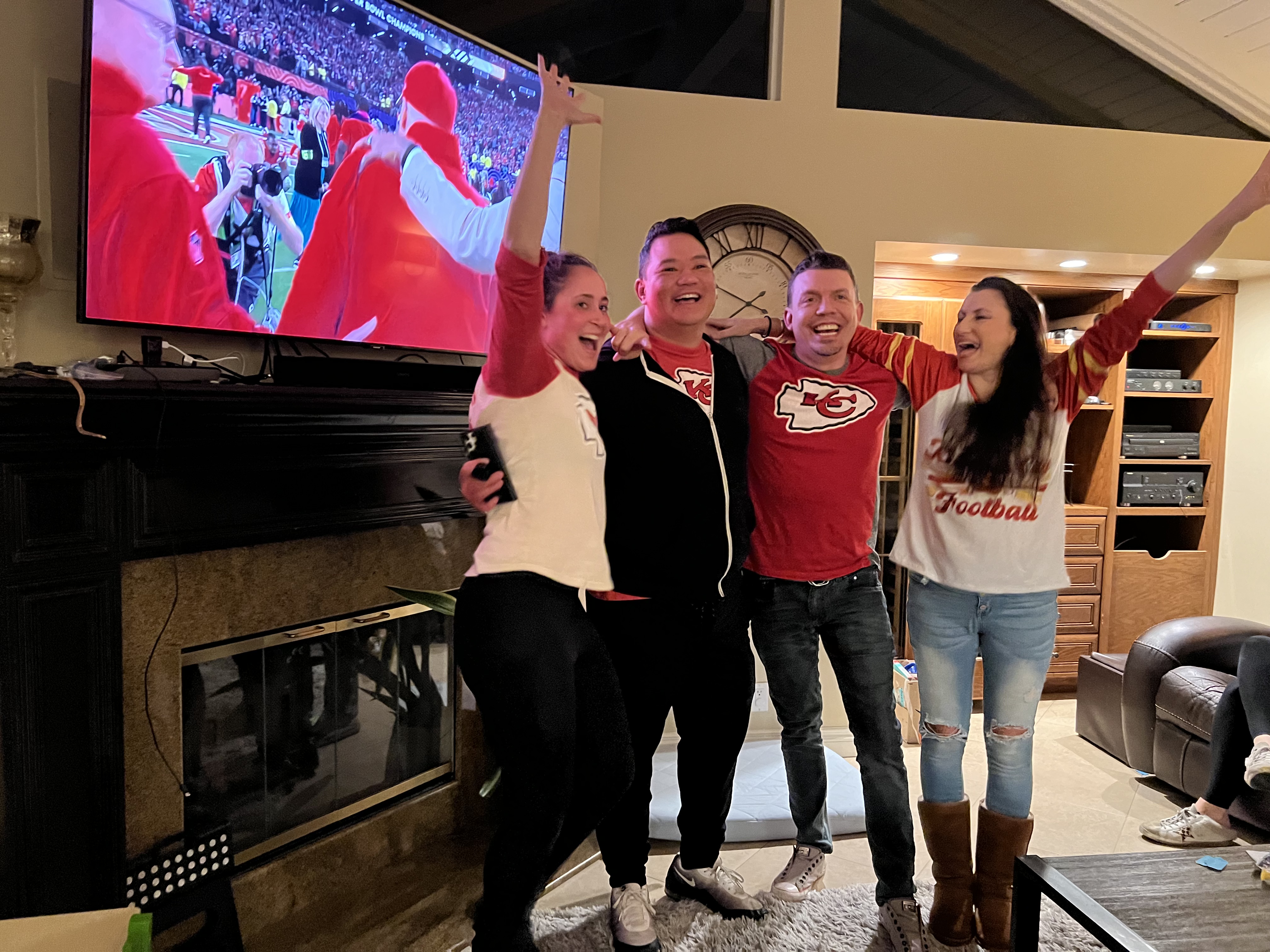 Img: computer hardware, hardware, monitor, screen, pants, tv, couch, shoe, person, entertainment center