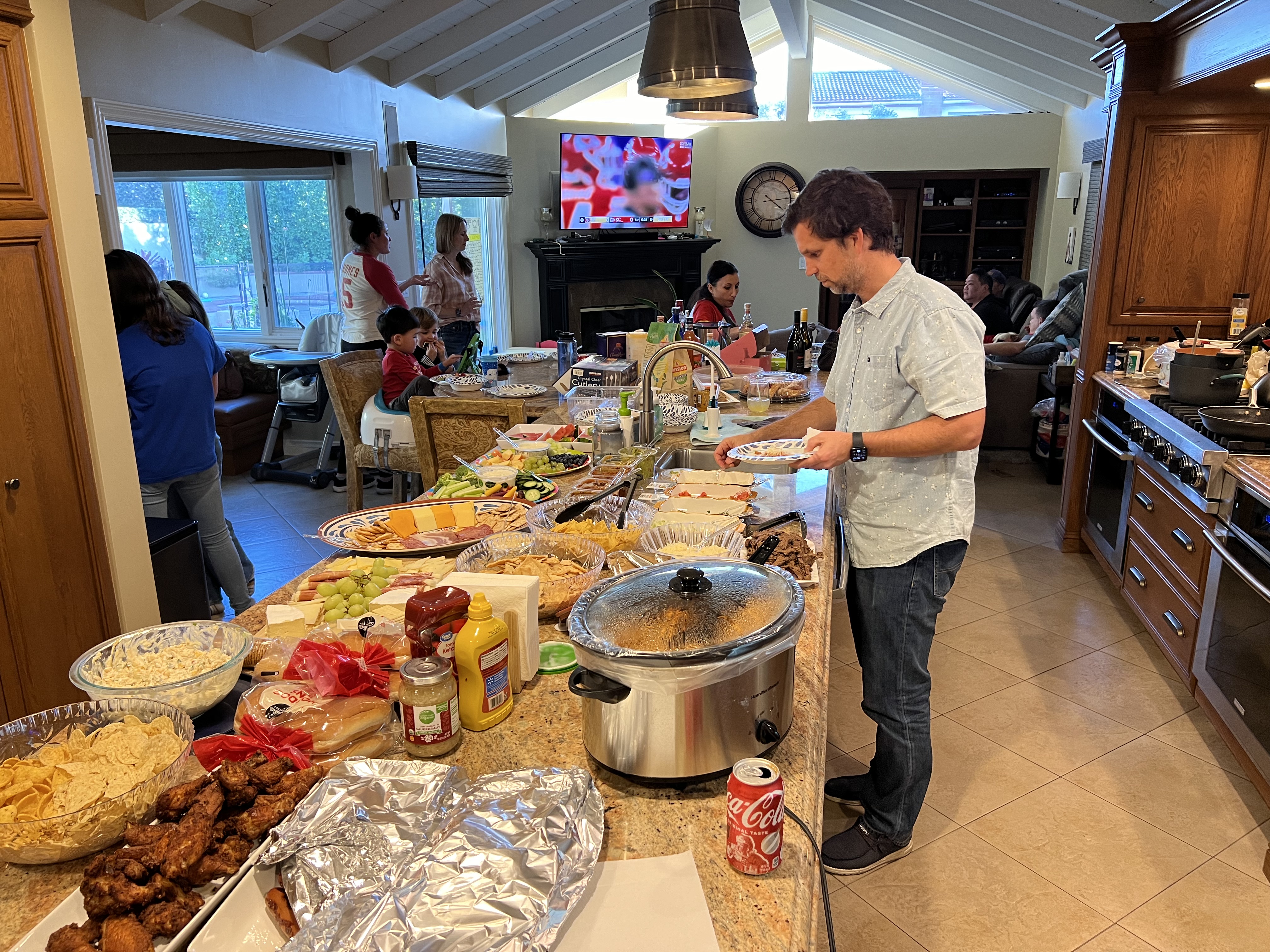 Img: cafeteria, restaurant, meal, buffet, adult, female, person, woman, male, man