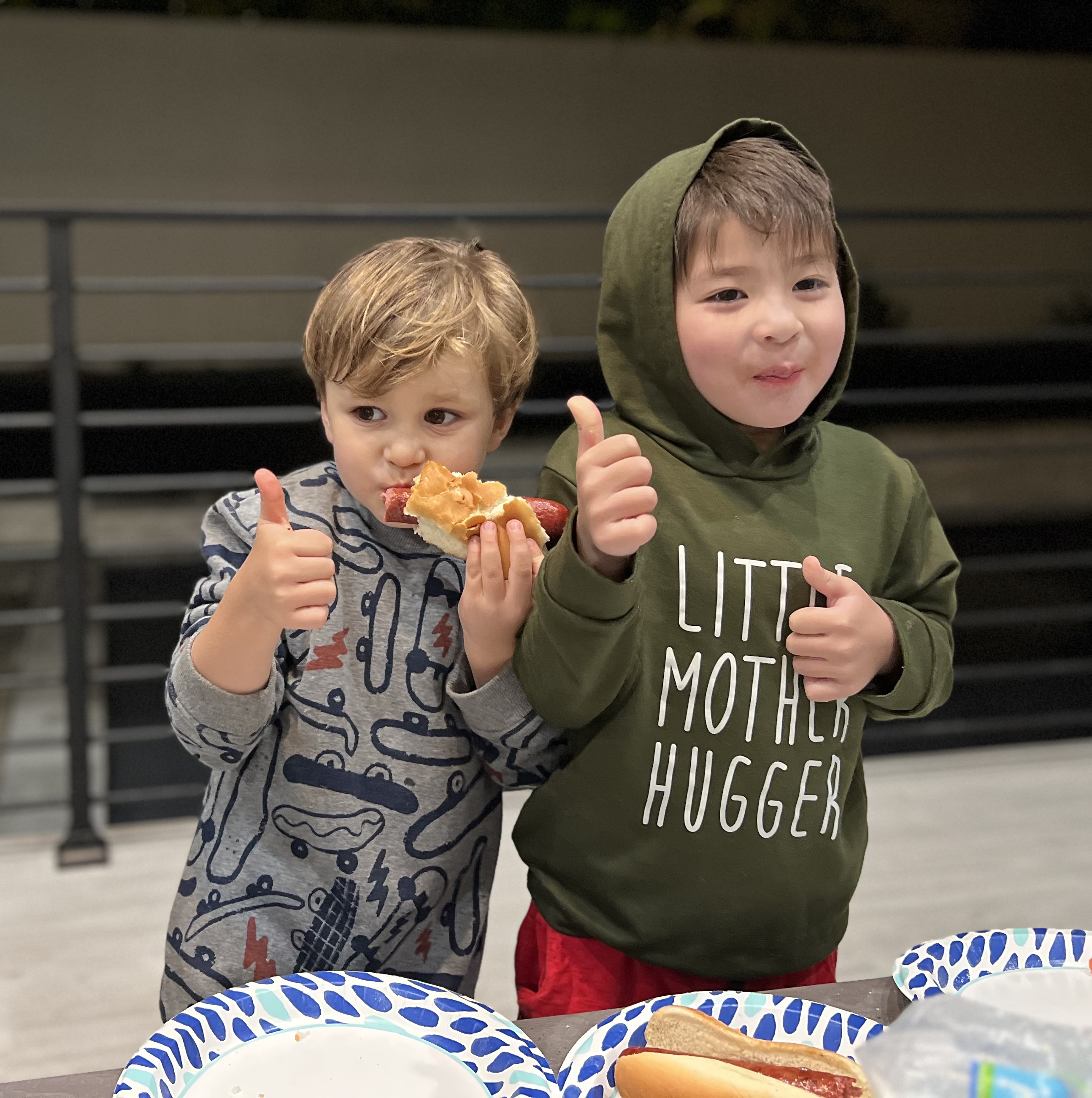 Img: person, body part, finger, hand, head, photography, portrait, food, hot dog, eating