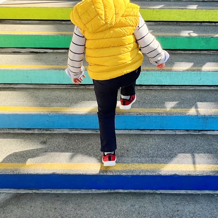 Img: pedestrian, person, clothing, pants, walking