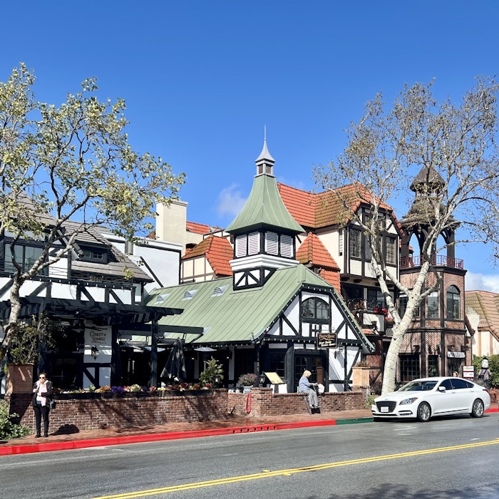 Img: city, neighborhood, person, car, shoe, plant, handbag, urban, glove, hat