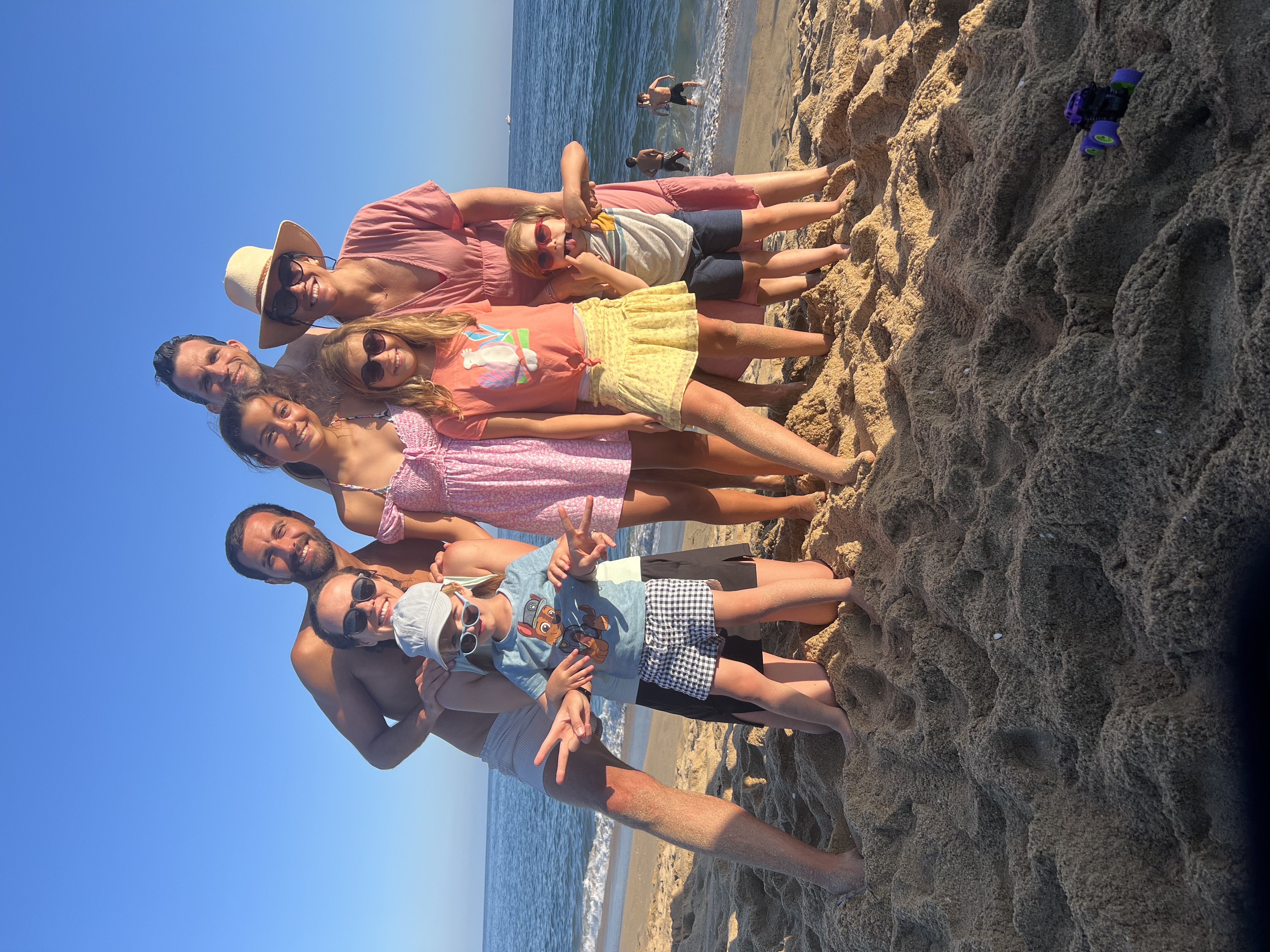 Img: shorts, glasses, beach, sea, hat, person, portrait, skirt, child, girl