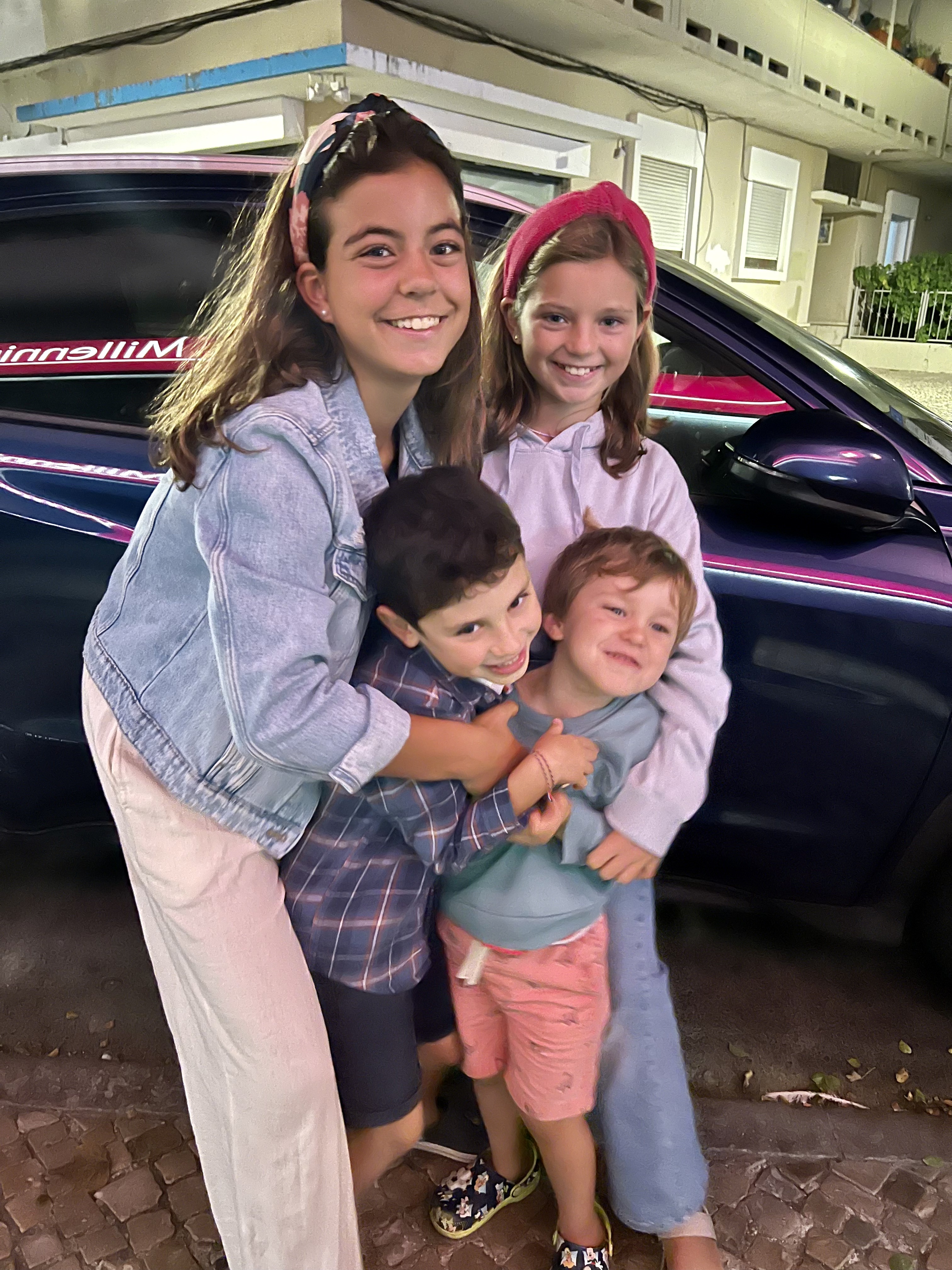 Img: people, person, smile, shorts, shoe, alloy wheel, adult, female, woman, child