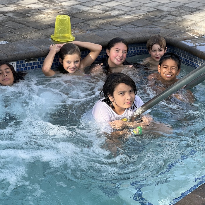 Img: tub, person, swimming, water, pool, hot tub, adult, female, woman, swimming pool