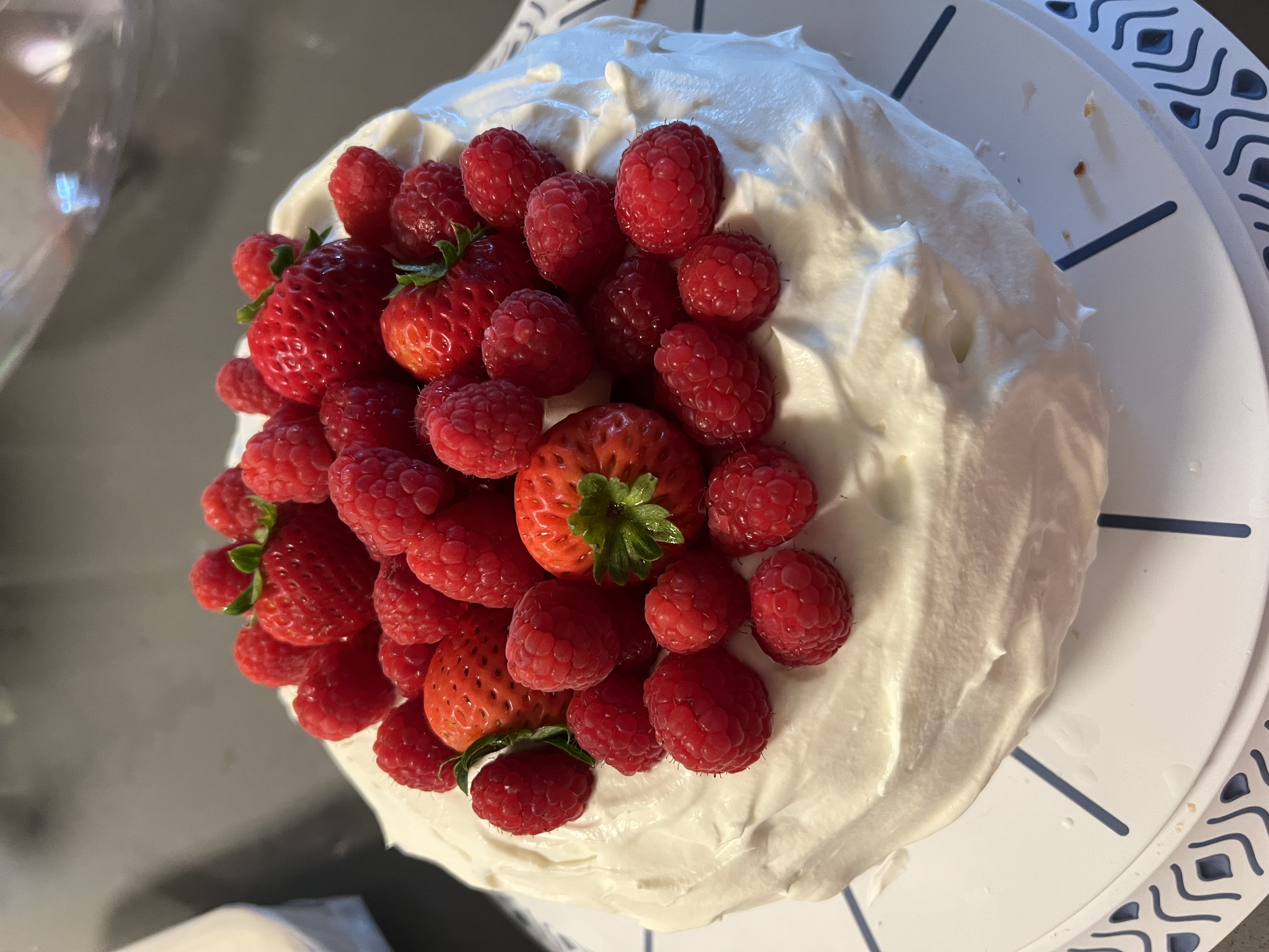 Img: berry, food, fruit, produce, raspberry, food presentation, cream, dessert, strawberry, birthday cake