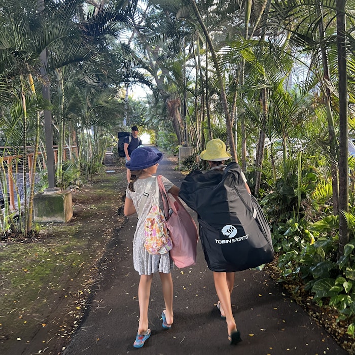 Img: bag, adult, female, person, woman, child, girl, backpack, shoe, backpacking