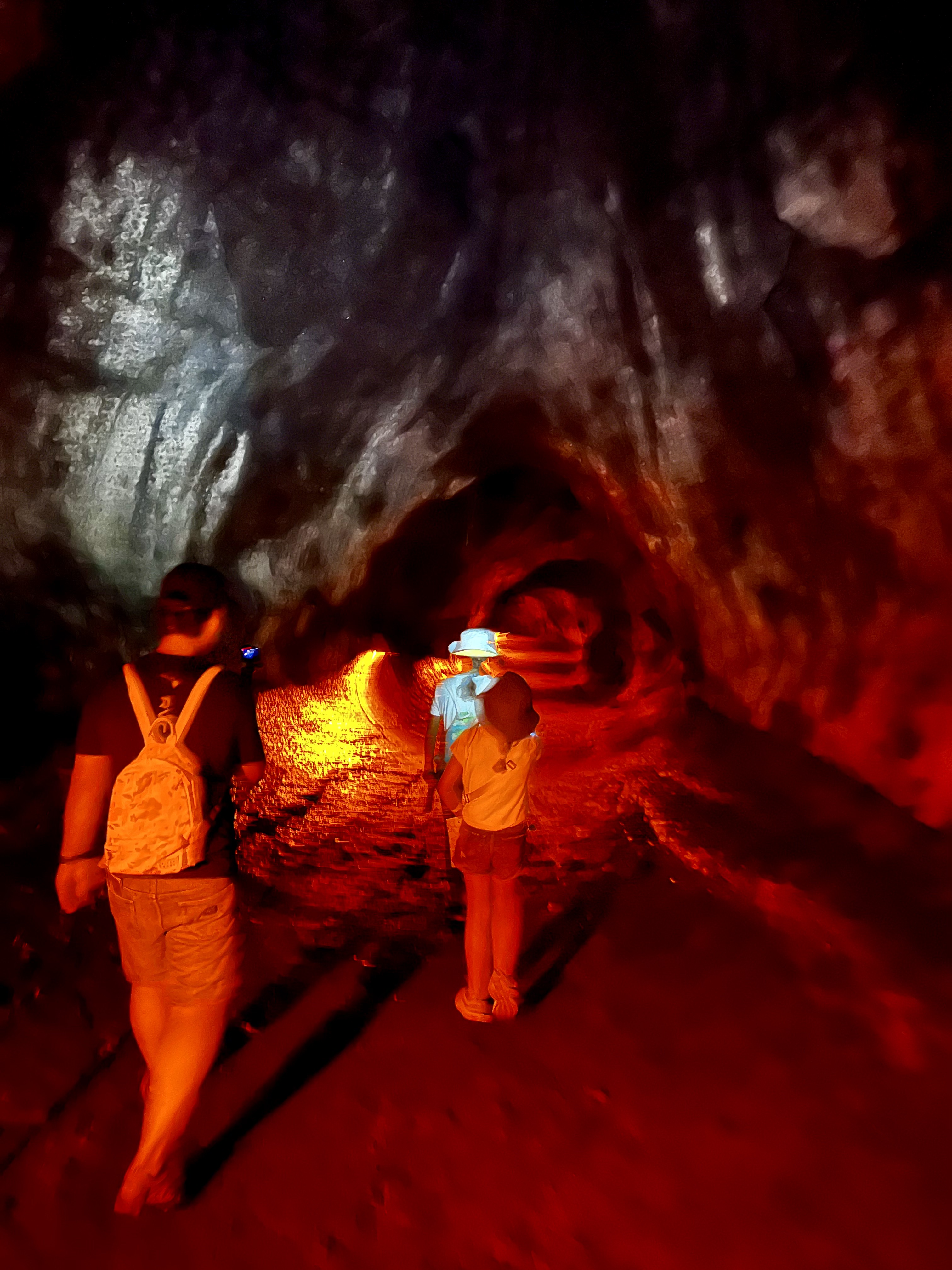 Img: cave, nature, outdoors, adult, female, person, woman, boy, child, male