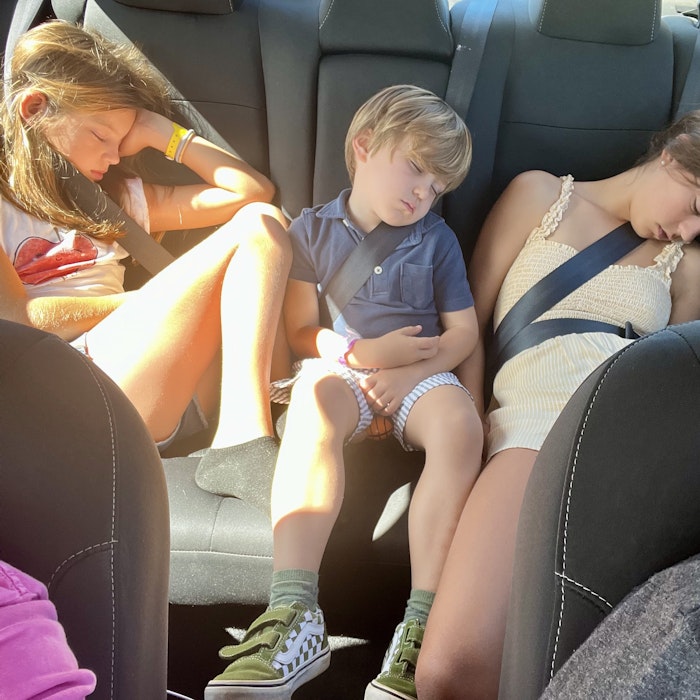 Img: adult, female, person, woman, shoe, boy, child, male, vehicle, car seat