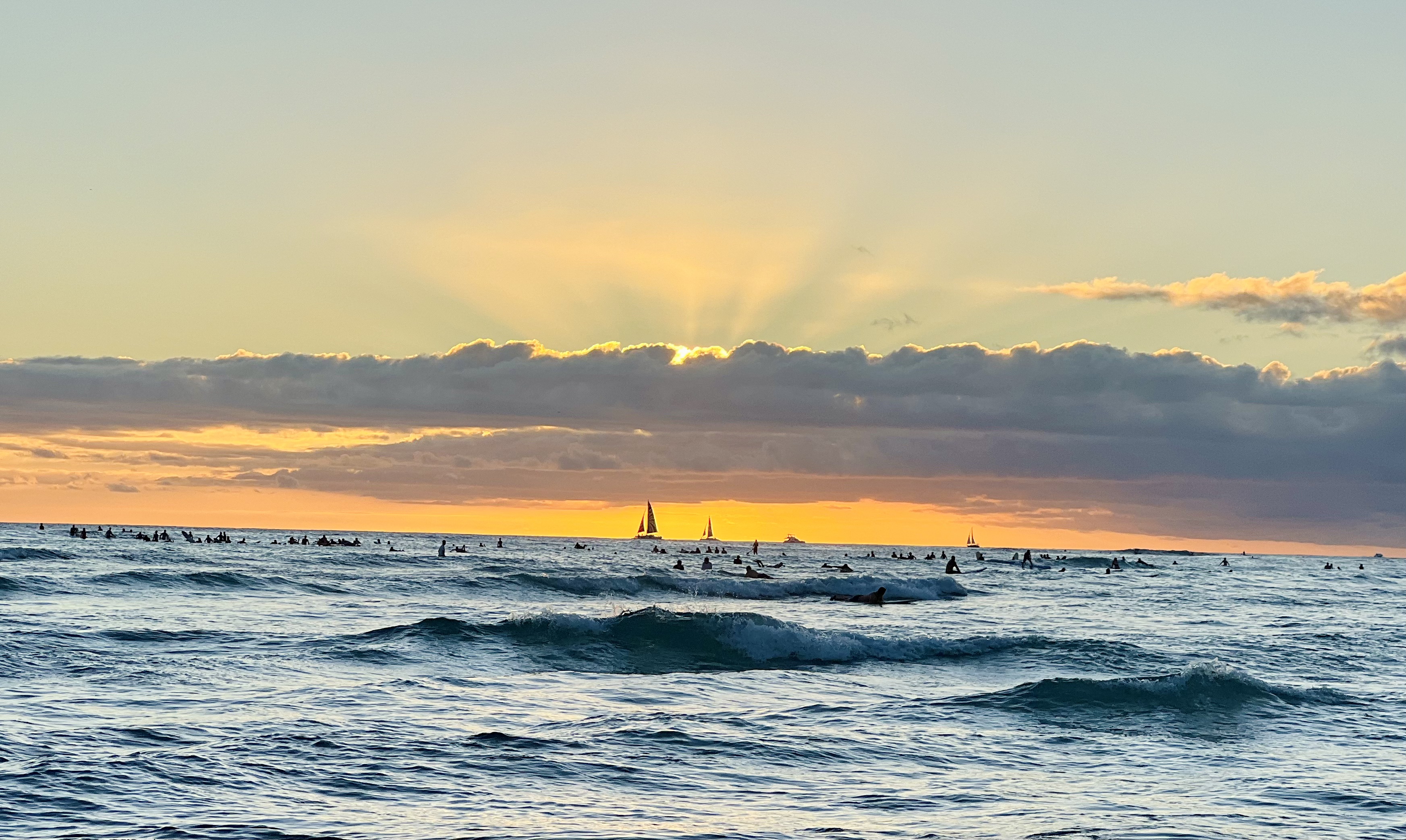 Img: horizon, nature, outdoors, sky, boat, sailboat, person, sea, scenery, bird