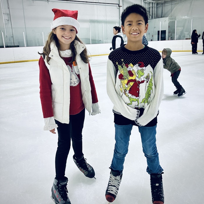 Img: ice skating dancing, person, female, girl, teen, coat, boy, child, male, people