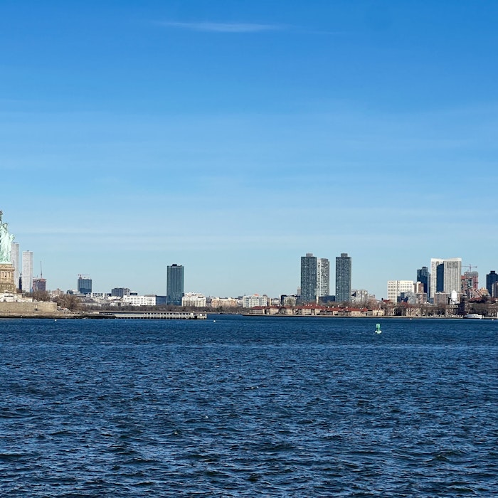 Img: city, metropolis, urban, cityscape, water, waterfront, art, person, boat, construction crane