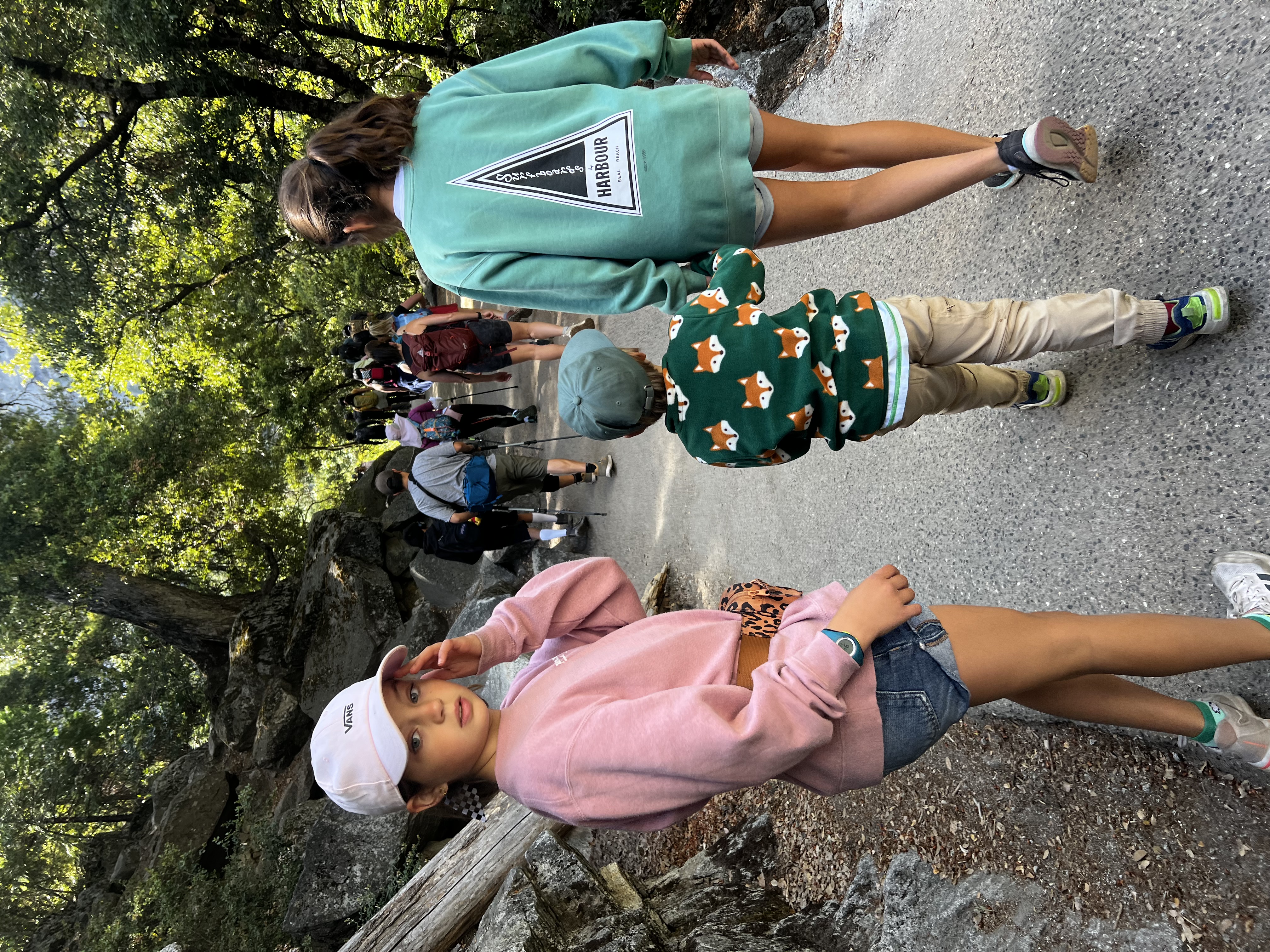 Img: person, walking, shoe, hat, child, female, girl, handbag, boy, male