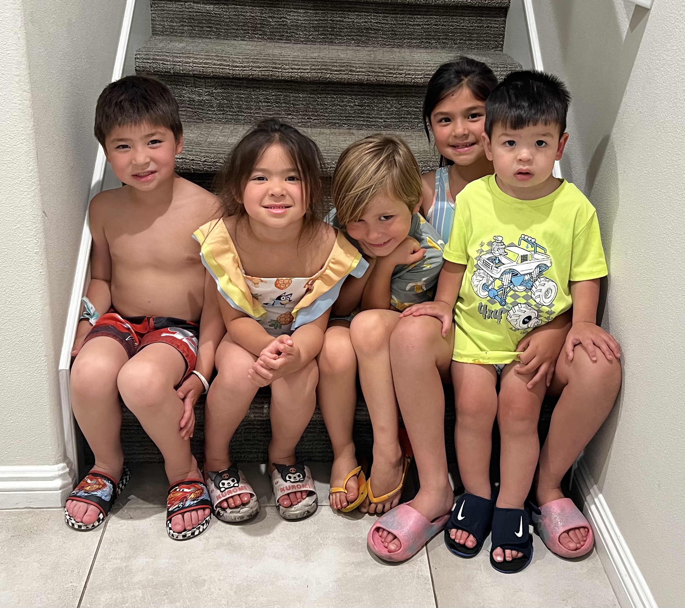 Img: people, person, shorts, shoe, sandal, child, female, girl, boy, male