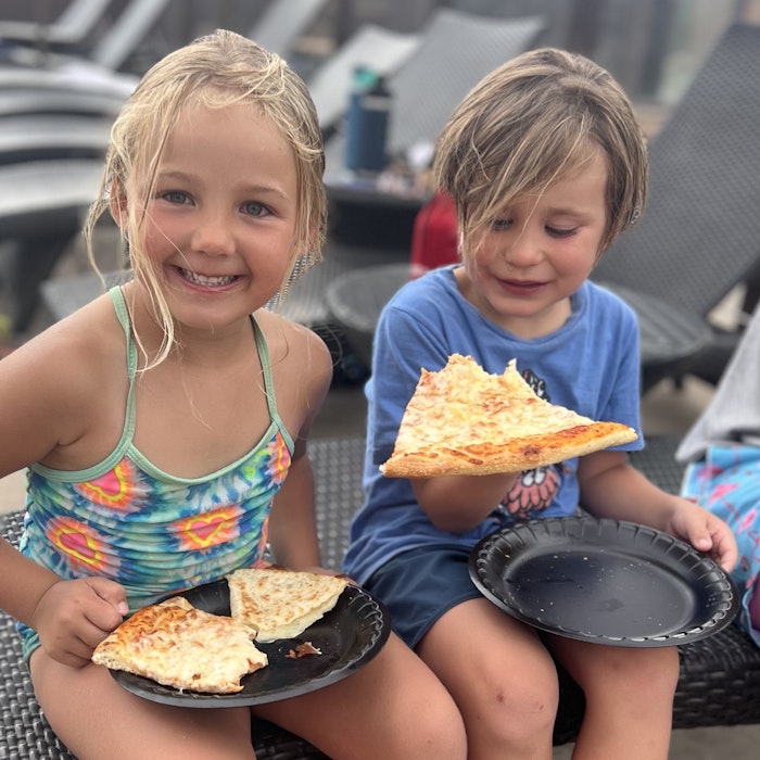 Img: person, photography, portrait, lunch, meal, child, female, girl, plate, pizza