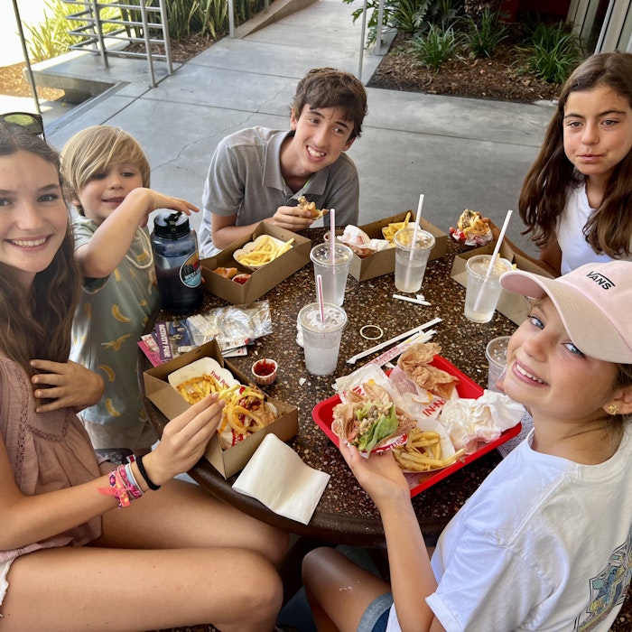 Img: hat, cup, people, person, lunch, boy, child, male, female, girl